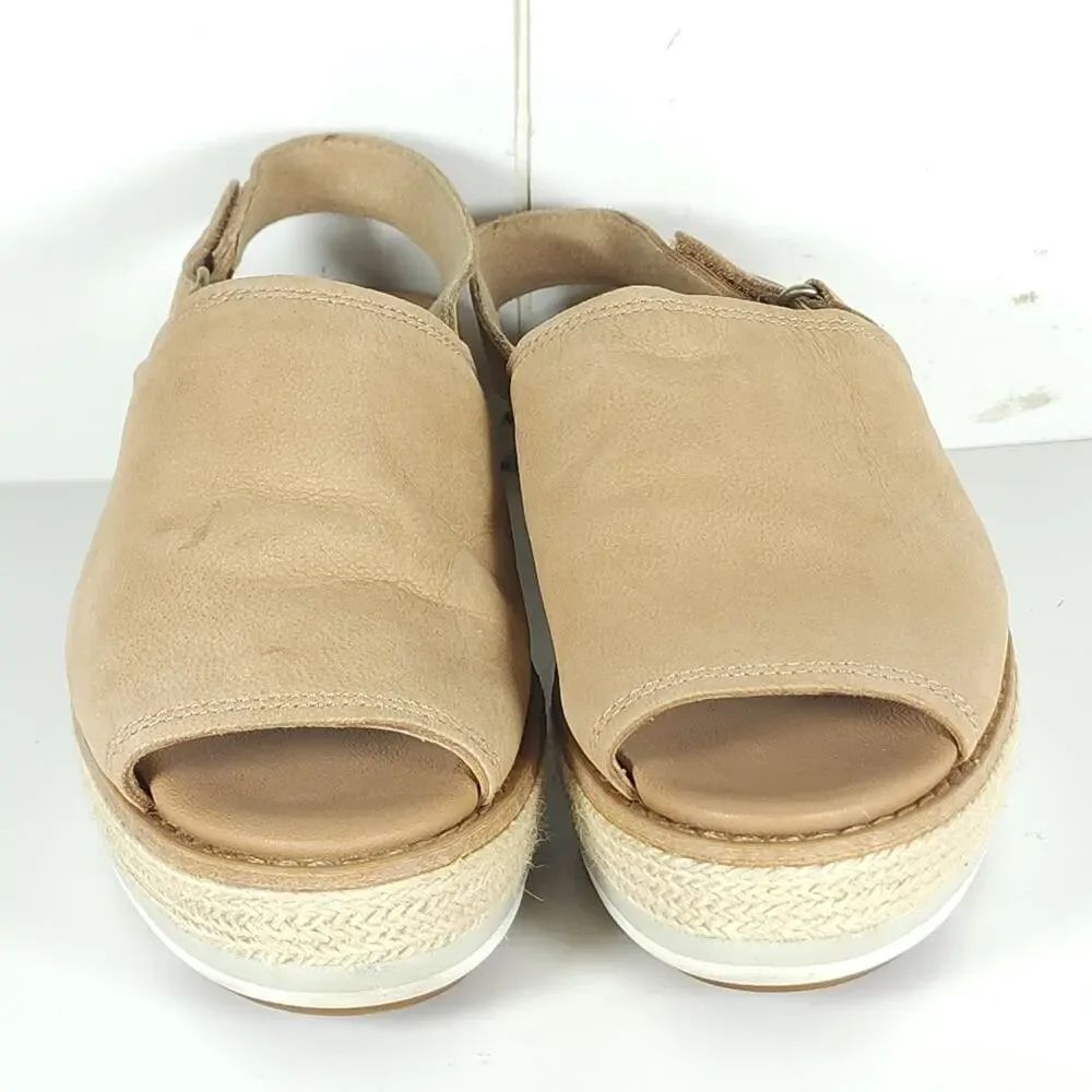 Timberland Emerson Point Women's US6 Tan Leather Wedge Slingback Sandals - Picture 5 of 16